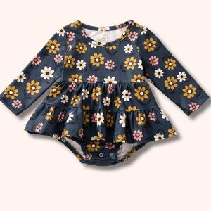 Floral Long Sleeve Kids One Piece